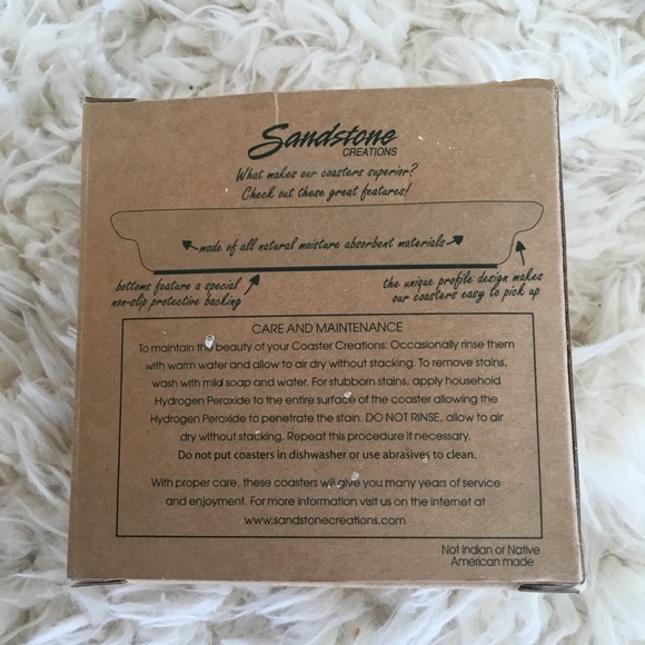 New in Box ~SANDSTONE ABSORBENT COASTERS~ - Picture 4 of 5